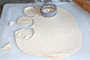 puri dough rolled and shaped