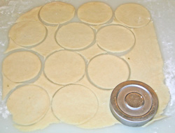 puri dough rolled and shaped