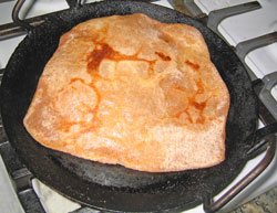 wholewheat parata cooking